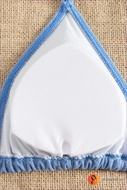 Blue Shimmer Tie-side Bikini with Halter Ties - Poolside Glint - Beachwear • just in - Lingerie Hut