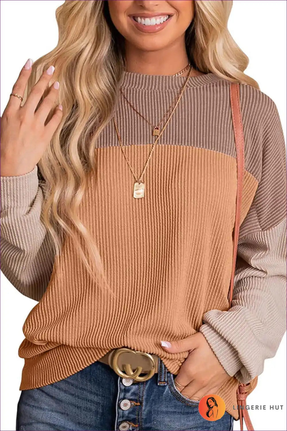 Blush Ombre Ribbed Sweater - Cozy Chic for Every Season Autumn, Casual, Everyday, Glamour, Loungewear