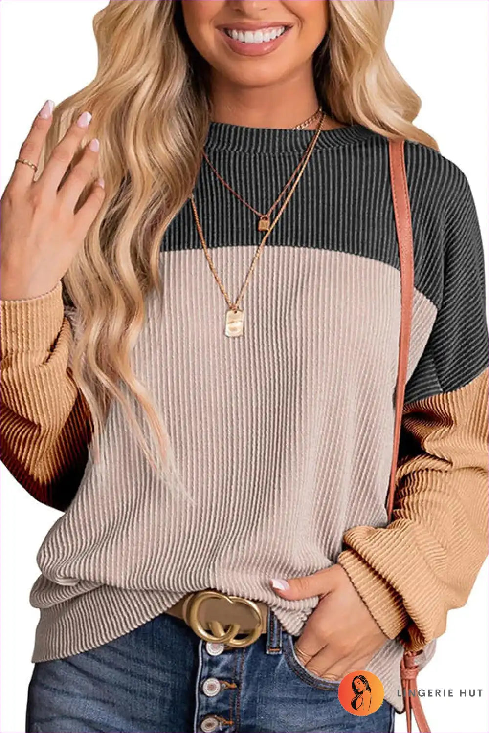 Blush Ombre Ribbed Sweater - Cozy Chic for Every Season Autumn, Casual, Everyday, Glamour, Loungewear