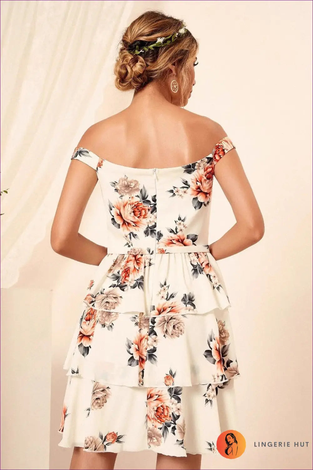 Blush Pink Floral Sweetheart Cami Mini Dress - Ruffle Hem - Backless • Boho • Cutout • Elegant - Joyease