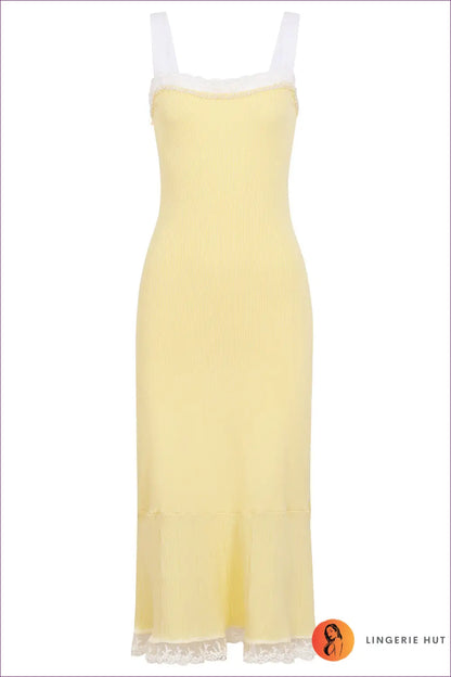 Bodycon Dress with Beaded Detail - Quiet Confidence - s / Pale Yellow - Casual • Cotton • Dresses • Everyday - Lingerie