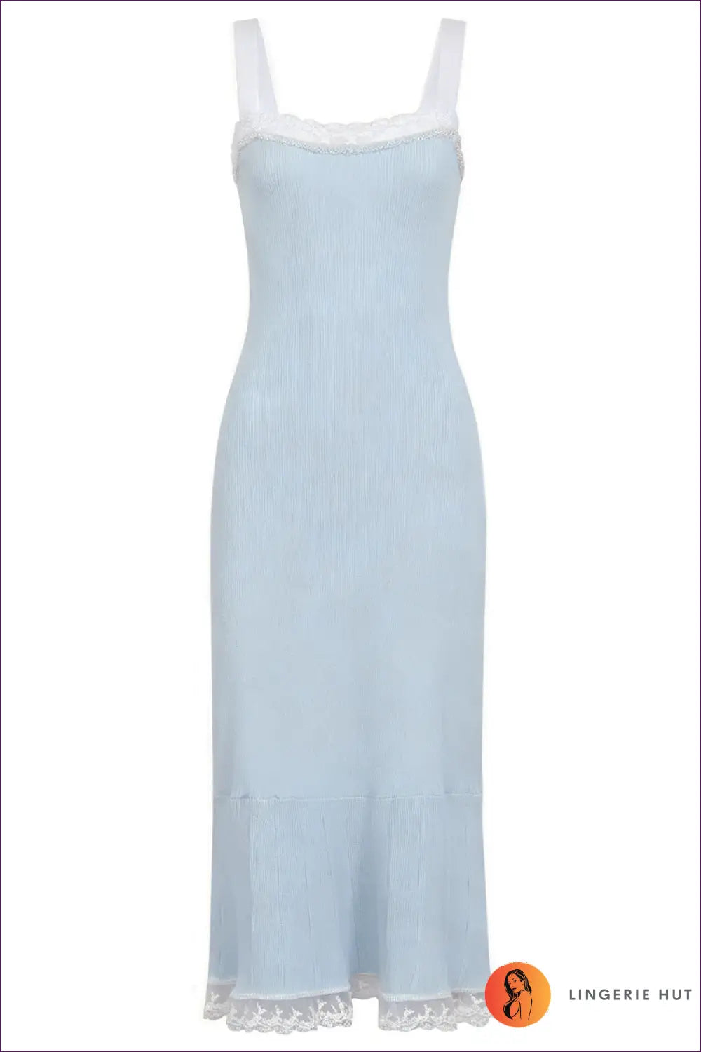 Bodycon Dress with Beaded Detail - Quiet Confidence - s / Light Blue - Casual • Cotton • Dresses • Everyday - Lingerie