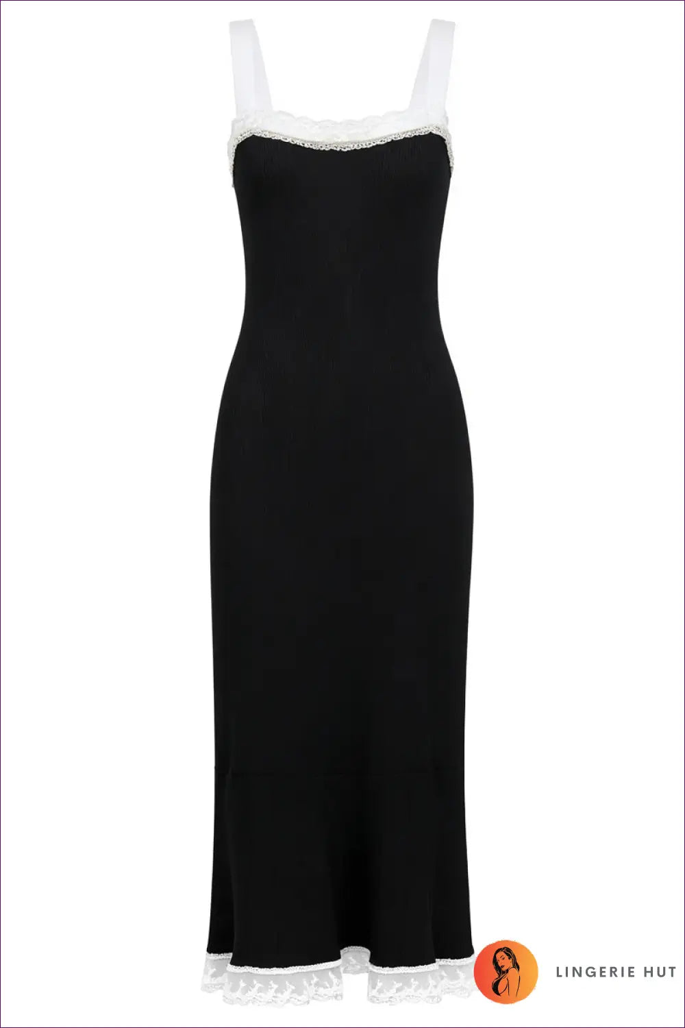 Bodycon Dress with Beaded Detail - Quiet Confidence - s / Black - Casual • Cotton • Dresses • Everyday - Lingerie Hut
