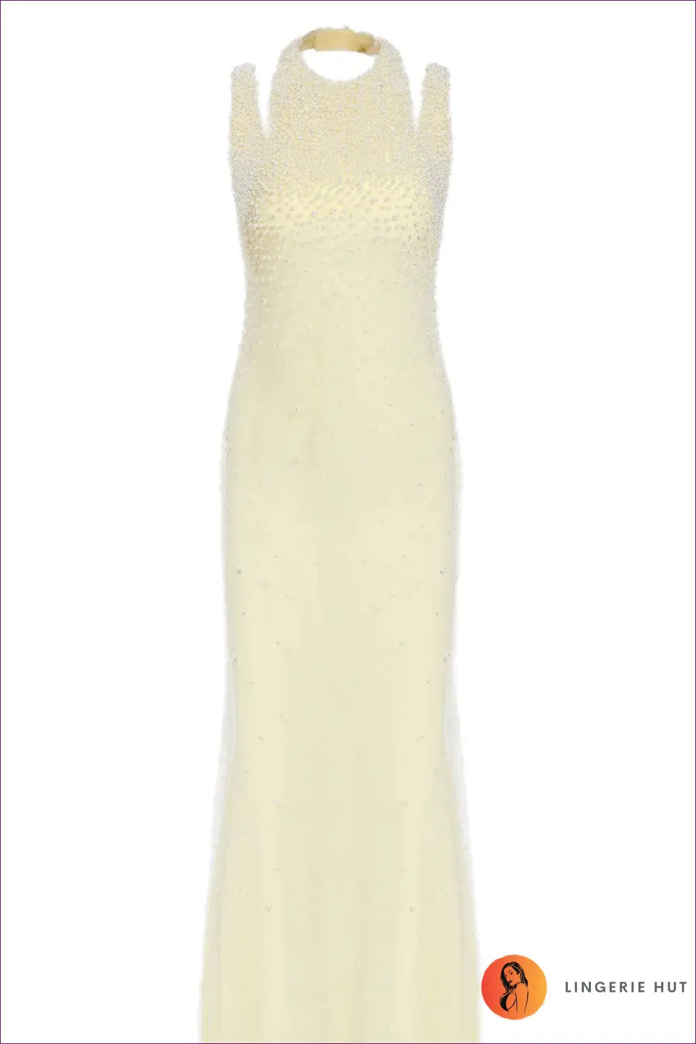 Bodycon Dress with Beaded Detail - Warm Weather Poise - m / Pale Yellow - Backless • Casual • Cotton • Dresses
