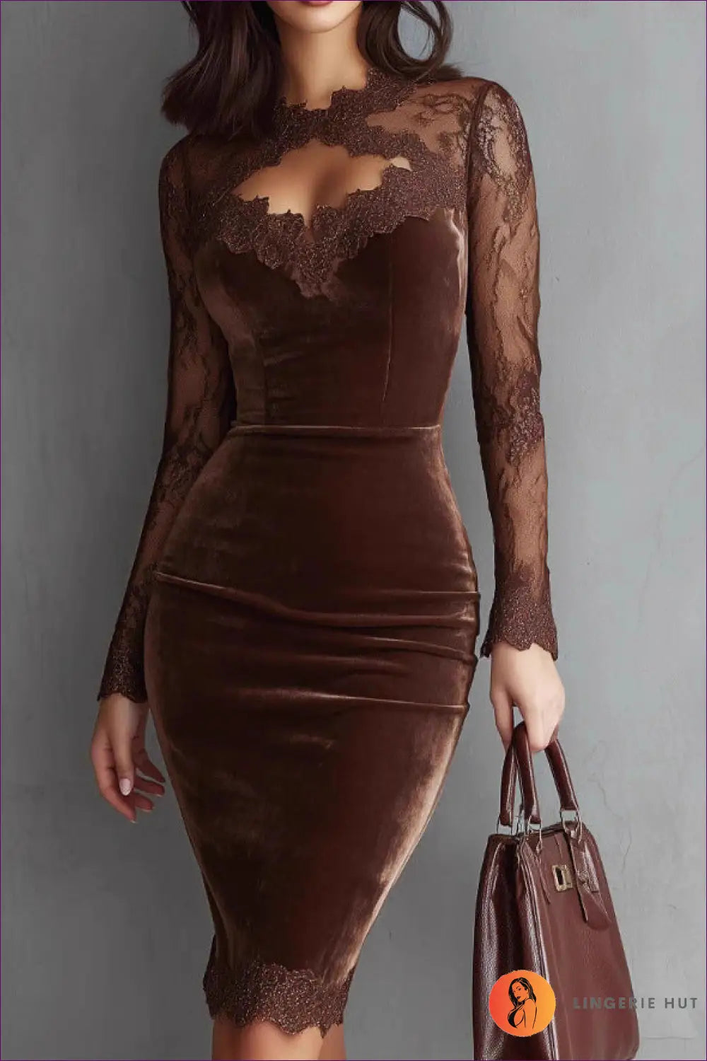 Bodycon Dress with Cutout Detail - Effortless Grace - s / Coffee - Casual • Cotton • Dresses • Everyday - Lingerie Hut