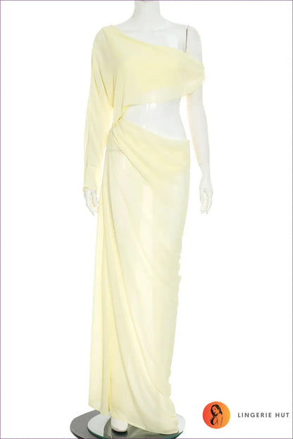 Bodycon Dress with Cutout Detail - Late Afternoon Glow - s / Yellow - Casual • Cotton • Dresses • Everyday - Lingerie