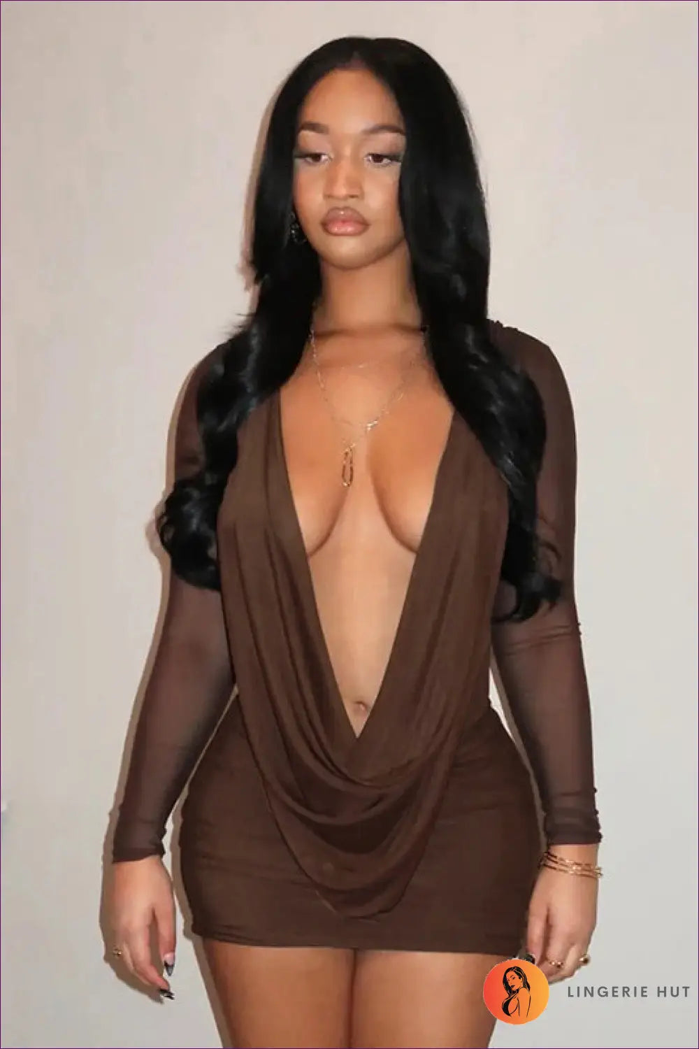 Backless Mesh Mini Dress - Dresses - Backless • Bodycon • Glamour • Lingerie Hut