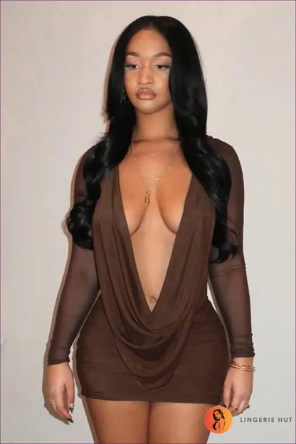 Backless Mesh Mini Dress - Dresses - Backless • Bodycon • Glamour • Lingerie Hut