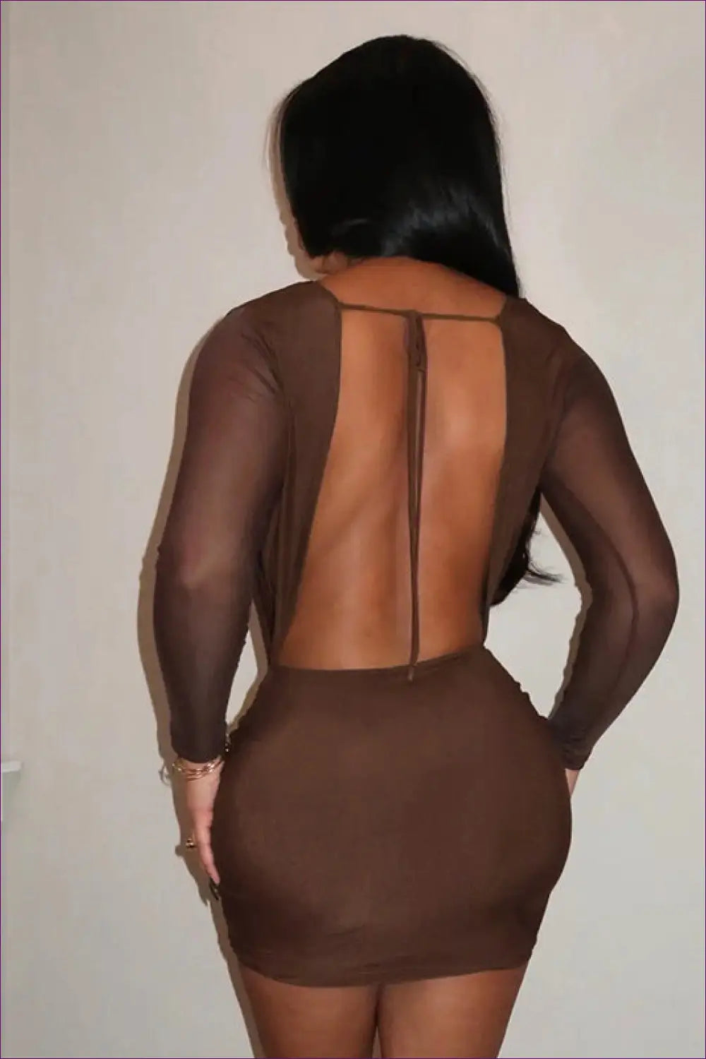 Backless Mesh Mini Dress - Dresses - Backless • Bodycon • Glamour • Lingerie Hut