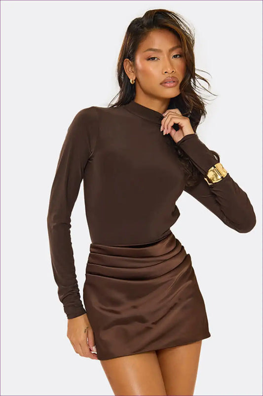 Bodycon Dress with Pleated Skirt Detail - Effortless Luxe Evenings for Autumn, Bodycon, Clubwear, Date Night,