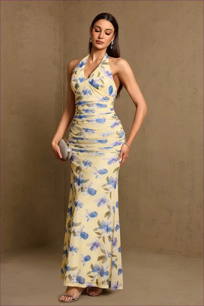 Bodycon Dress with Ruched Waist - Tropical Ease - Casual • Cotton • Dresses • Everyday - Lingerie Hut
