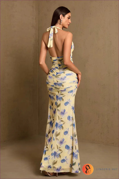 Bodycon Dress with Ruched Waist - Tropical Ease - Casual • Cotton • Dresses • Everyday - Lingerie Hut