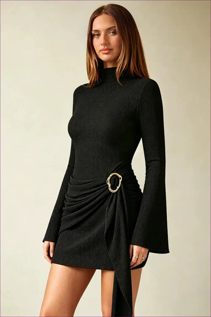 Bodycon Dress with Ruched Waist - Late Afternoon Glow - Casual • Cotton • Dresses • Everyday - Lingerie Hut