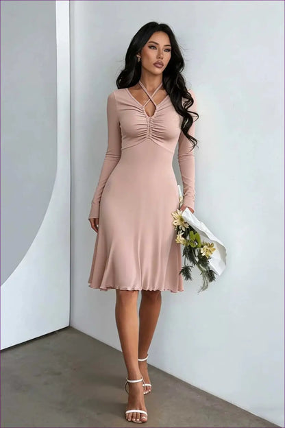 Bodycon Dress with Ruched Waist - Quiet Confidence - Casual • Cotton • Dresses • Everyday - Lingerie Hut