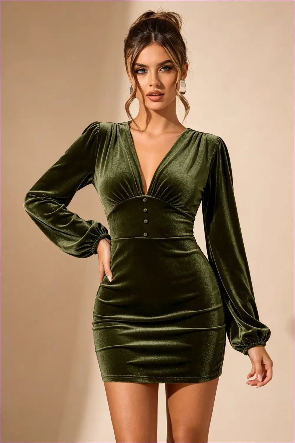 Bodycon Dress with Ruched Waist - Sunlit Ease - Casual • Cotton • Dresses • Everyday - Lingerie Hut