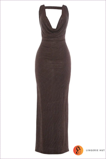 Bodycon Dress with Ruched Waist - Warm Weather Poise - s / Brown - Casual • Cotton • Dresses • Everyday - Lingerie Hut