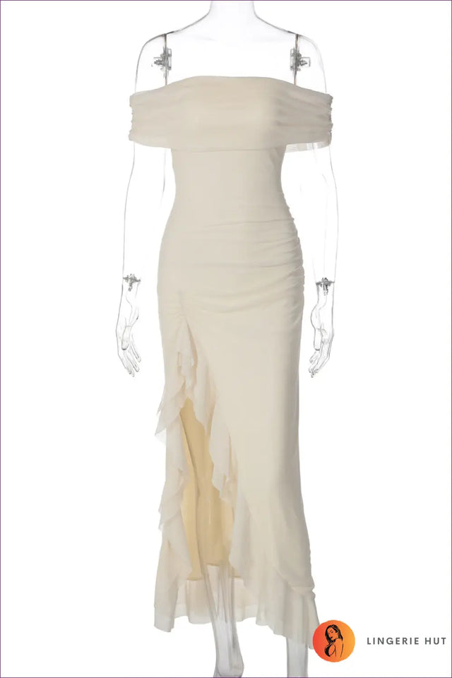 Bodycon Dress with Ruffle Trim - Easy Elegance