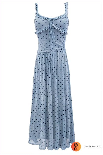 Bodycon Dress with Ruffle Trim - Late Afternoon Glow - s / Sea Blue - Casual • Cotton • Dresses • Everyday - Lingerie