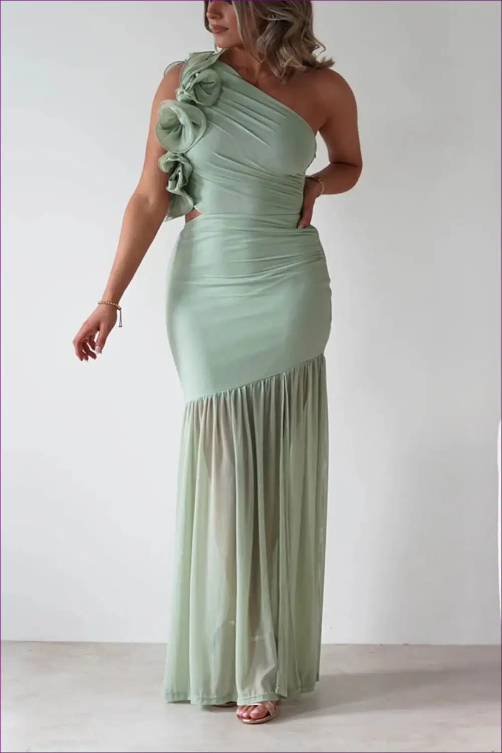 Bodycon Dress with Ruffle Trim - Warm Weather Poise - Casual • Cotton • Dresses • Everyday - Lingerie Hut