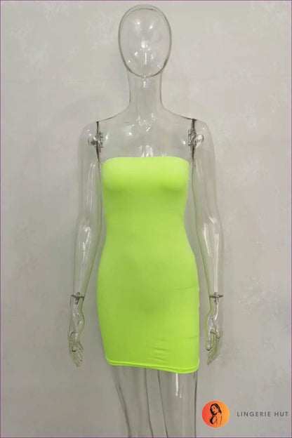 Bandeau Bodycon Mini Dress - s / Fluorescent Green - All Season • Clubwear • Date Night - Lingerie Hut