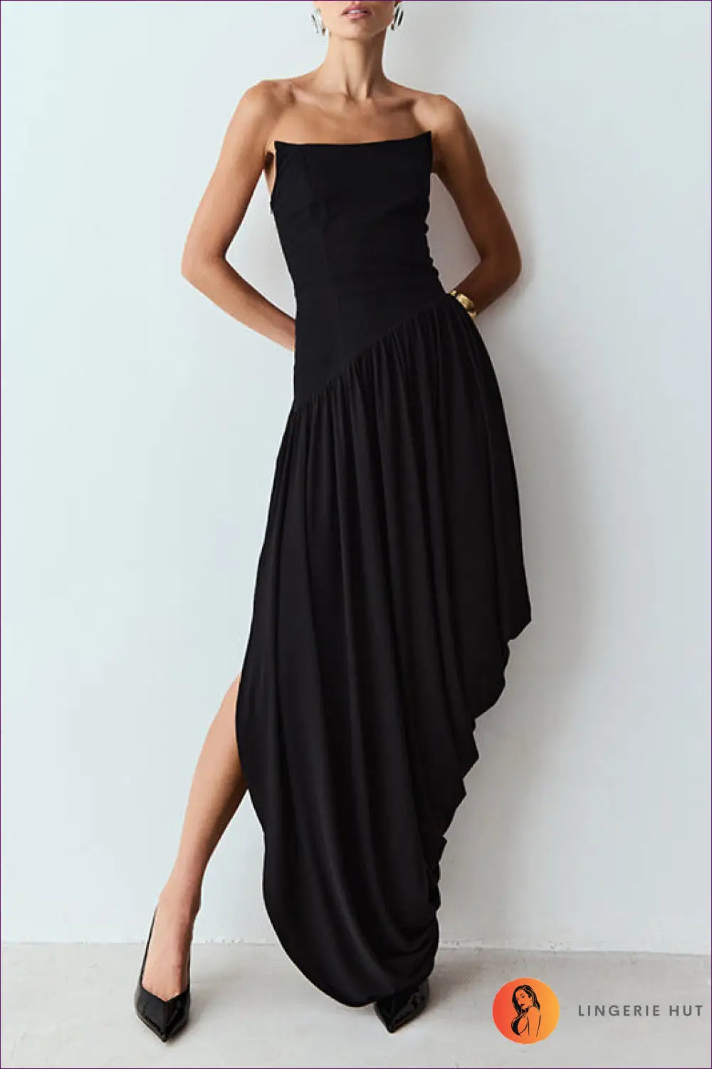 Bodycon Dress with Smocked Bodice - Effortless Grace - s / Black - Casual • Cotton • Dresses • Everyday - Lingerie Hut