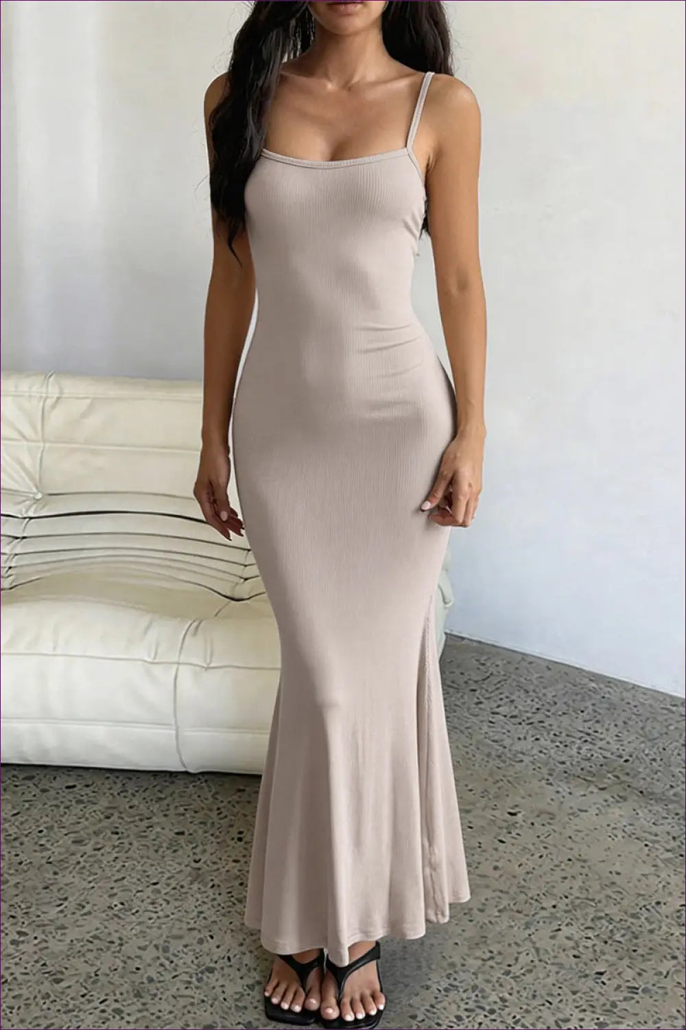 Bodycon Dress with Waist Detail - Soft Focus Charm - Casual • Cotton • Dresses • Everyday - Lingerie Hut