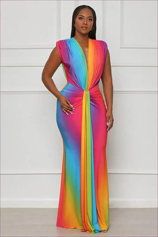 Bodycon Maxi Dress with Ruched Waist - Confident Summer Statement for Bodycon, Cutout, Date Night, Dress,