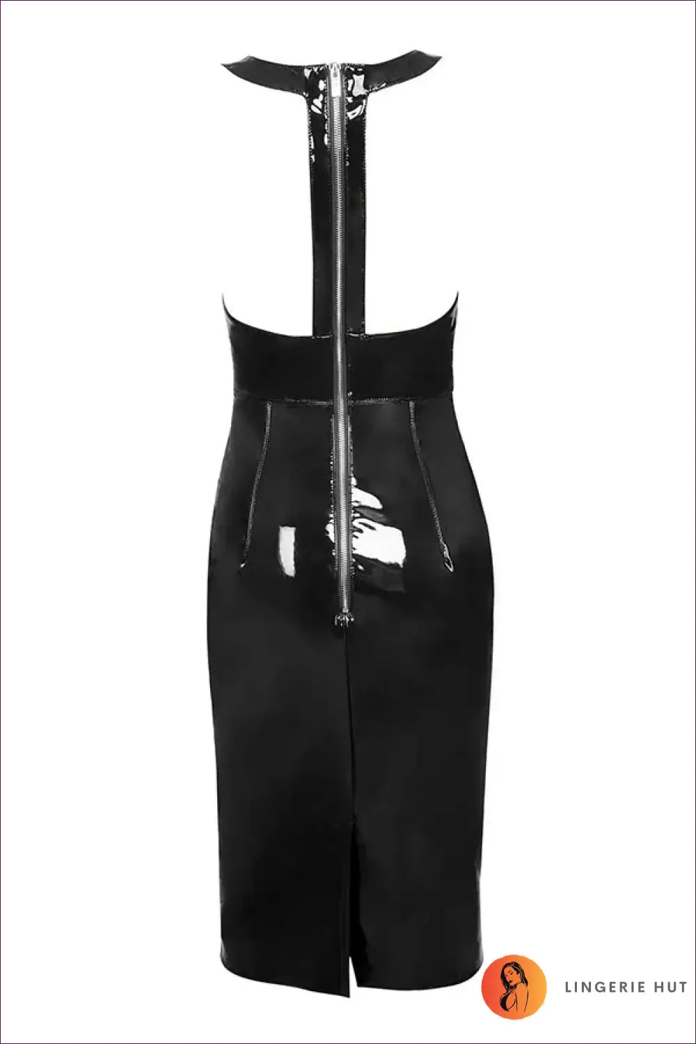 Bodycon Midi Dress with Plunge Neck - Night Club Gloss - Clubwear • Date • just in - Lingerie Hut