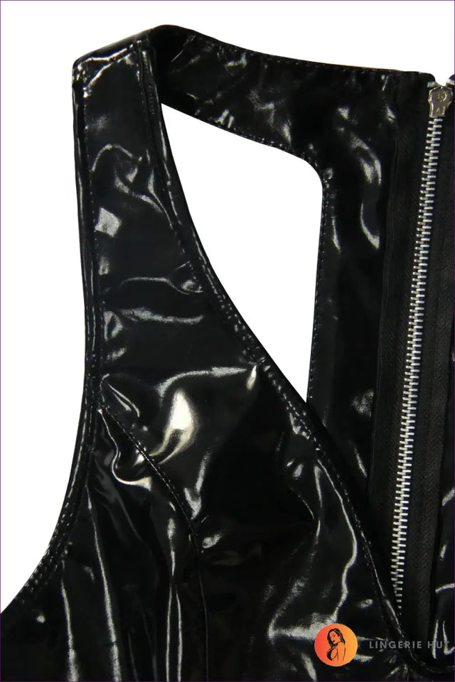 Bodycon Midi Dress with Plunge Neck - Night Club Gloss