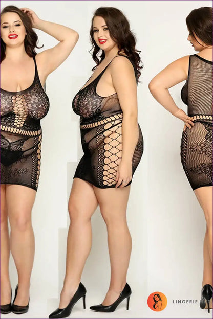 Bodystocking with Sheer Lace Pattern - Statement Confidence for Bodycon, Bodysuit, Boudoir, Everyday,