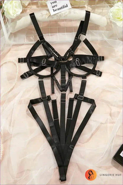 Bodysuit with Bandage Straps & Cutouts - Modern Allure for Bodycon, Bodysuit, Clubwear, Cutout, Date Night