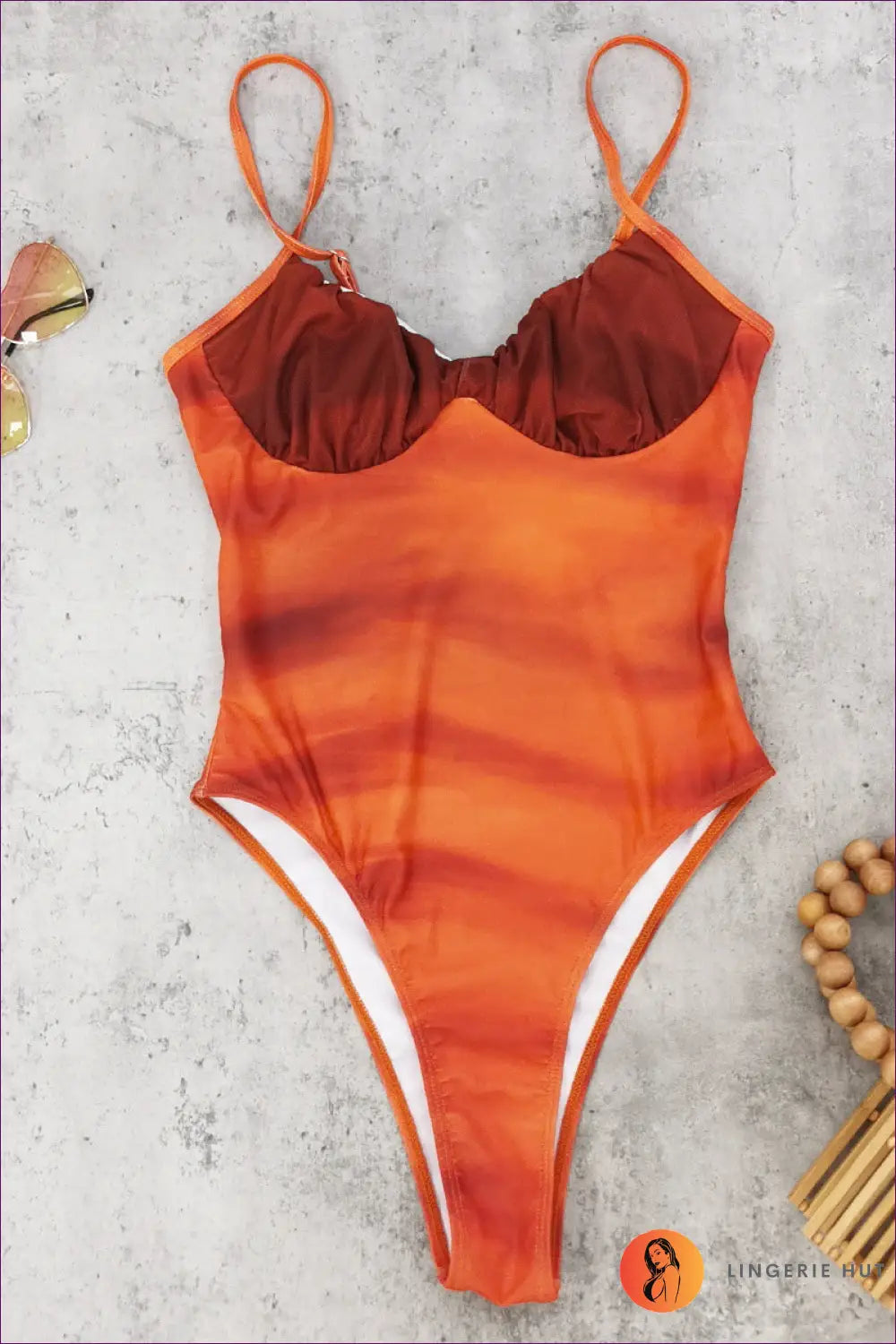 Bodysuit with Draped Skirt Overlay - Sunset Sophistication - s / Swimsuit - Lingerie Hut - Cutout • Evening Wear