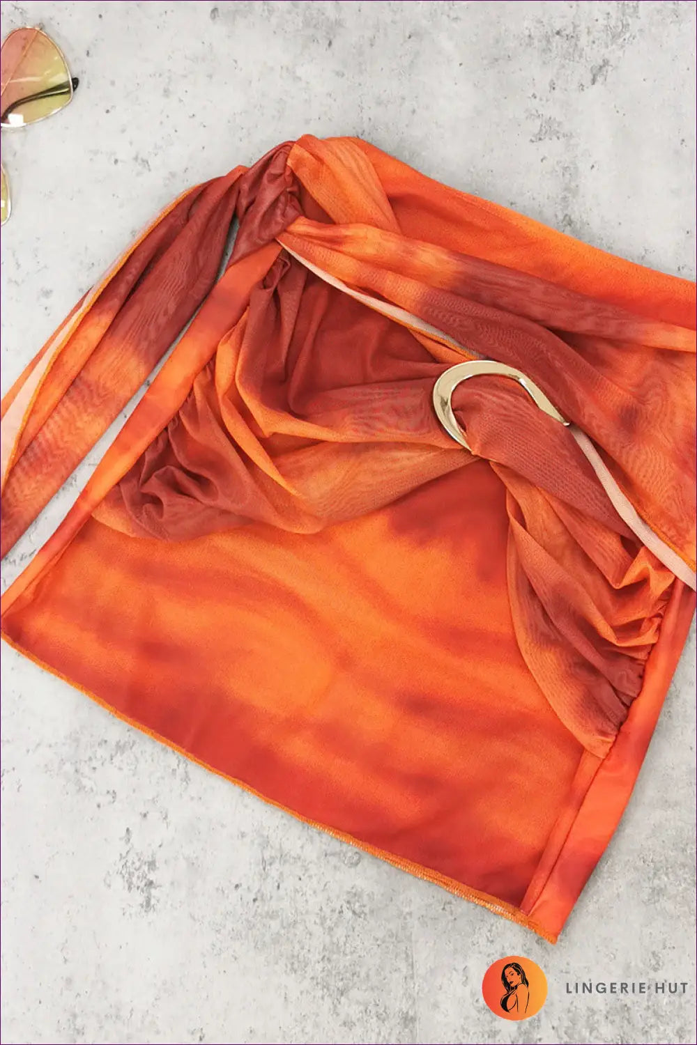 Bodysuit with Draped Skirt Overlay - Sunset Sophistication - one Size / Lingerie Hut - Cutout • Evening Wear • Glamour