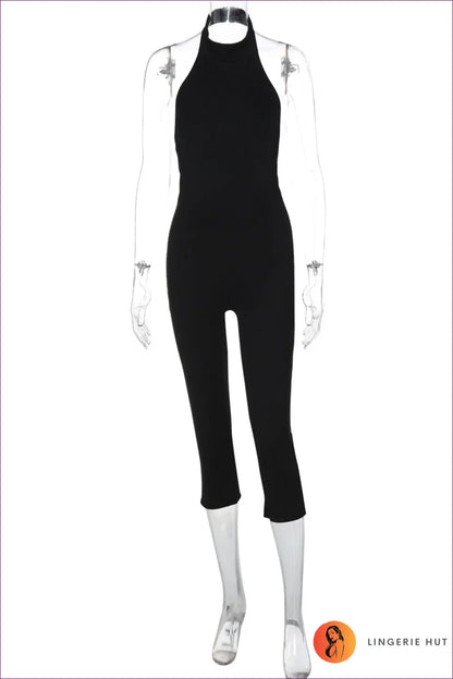 Bodysuit with Halter Neckline - Evening Confidence - s / Black - Lingerie Hut - All Season • Backless • Boudoir • Cutout