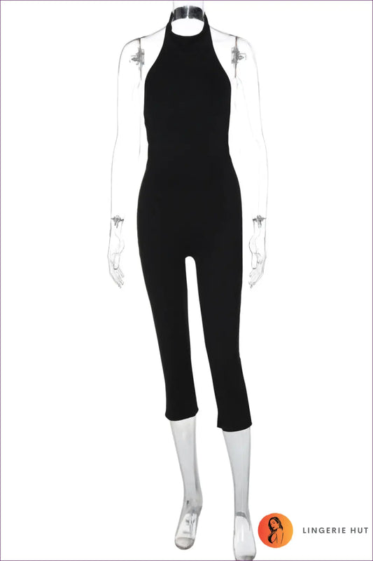 Bodysuit with Halter Neckline - Evening Confidence - s / Black - Lingerie Hut - All Season • Backless • Boudoir • Cutout