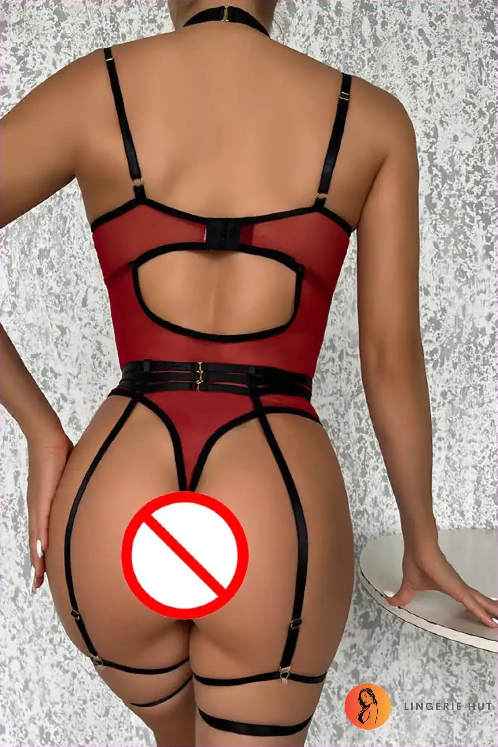 Bodysuit with Harness Detail and Sheer Panels - Bedroom Drama for Bodysuit, Boudoir, Cutout, Date Night,