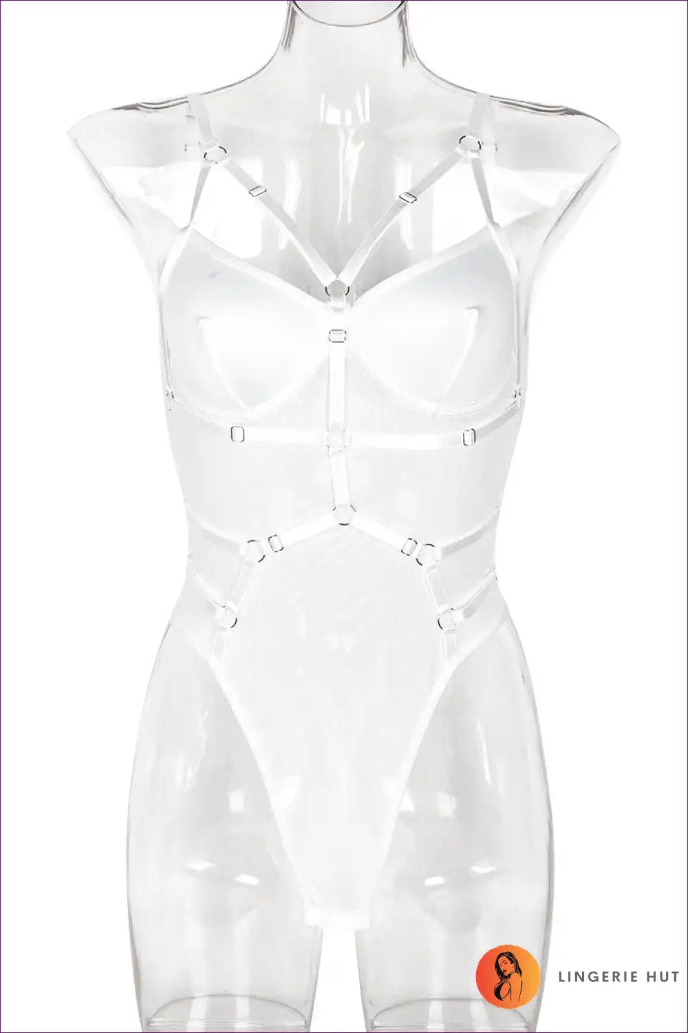 Bodysuit with Harness Details - Architectural Edge for All Season, Bodysuit, Boudoir, Clubwear, Cutout