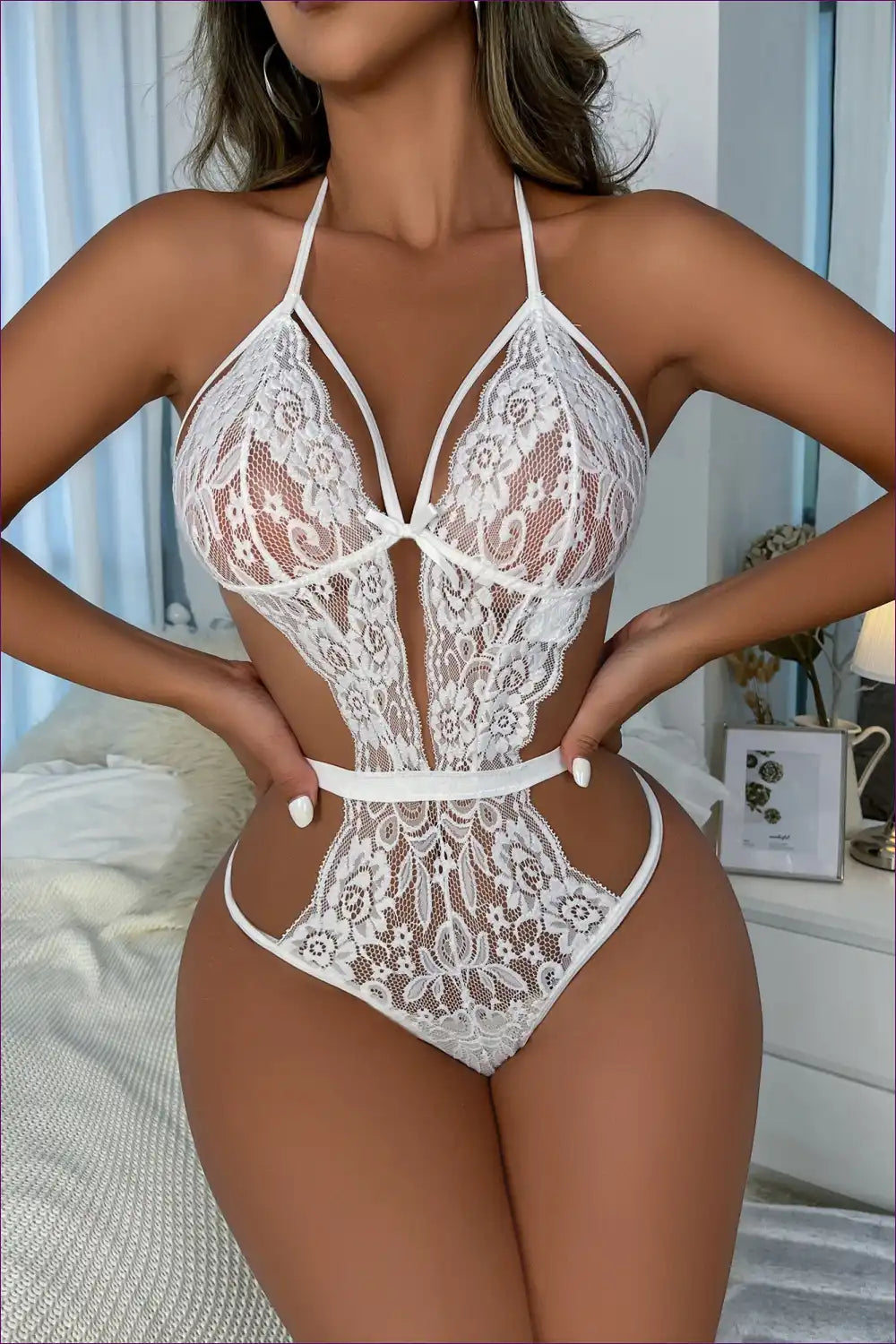 Bodysuit with Lace Panels - Romantic Evening Ritual for Backless, Bodysuit, Boudoir, Date Night, Evening Wear