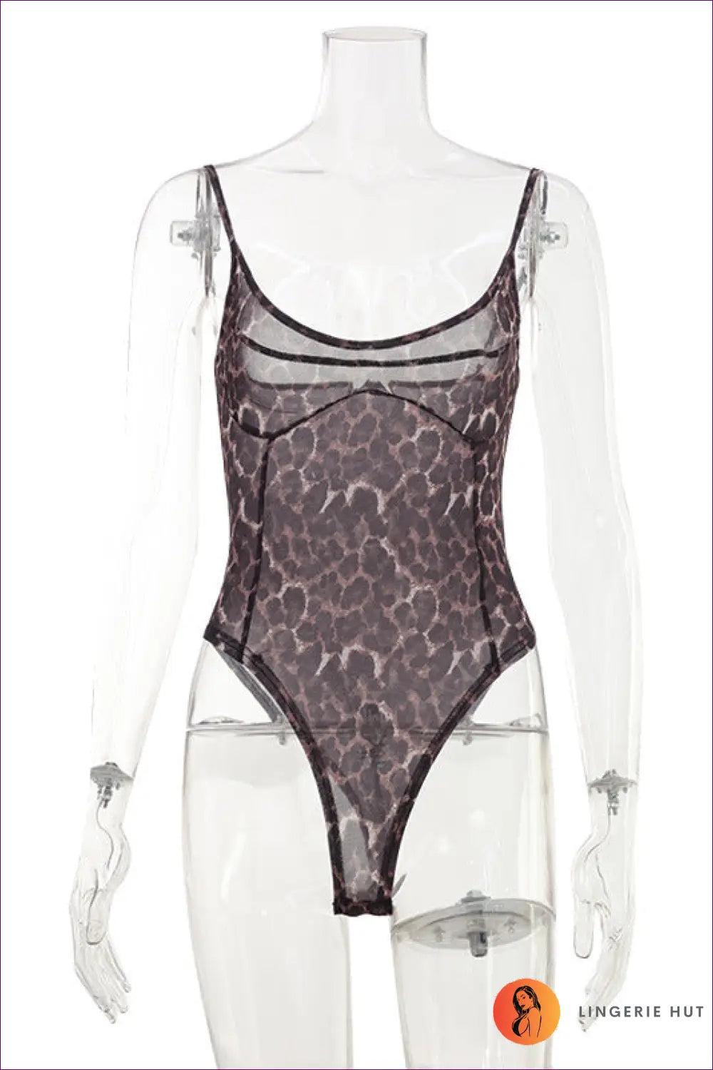 Bodysuit with Leopard Print Mesh - Wild Confidence - s / Teddies & Bodysuits - Boudoir • Date Night