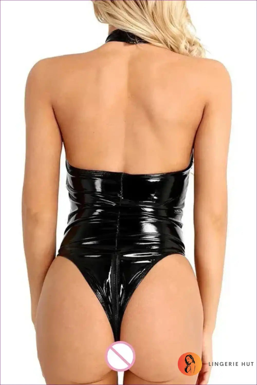 Bodysuit with Mesh and Glossy Finish - Bold Night Energy for Bodysuit, Boudoir, Clubwear, Cutout, Date Night