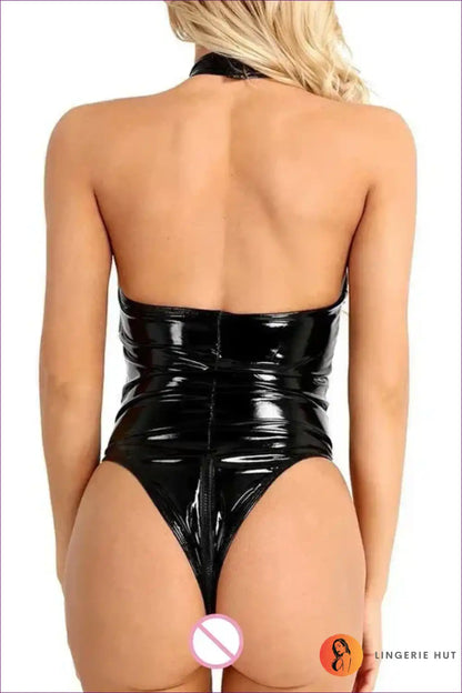 Bodysuit with Mesh and Glossy Finish - Bold Night Energy for Bodysuit, Boudoir, Clubwear, Cutout, Date Night