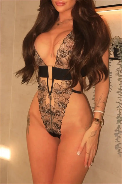 Bodysuit with O-ring Waist Detail - Confident Evenings - Teddies & Bodysuits - Boudoir • Corset • Date Night