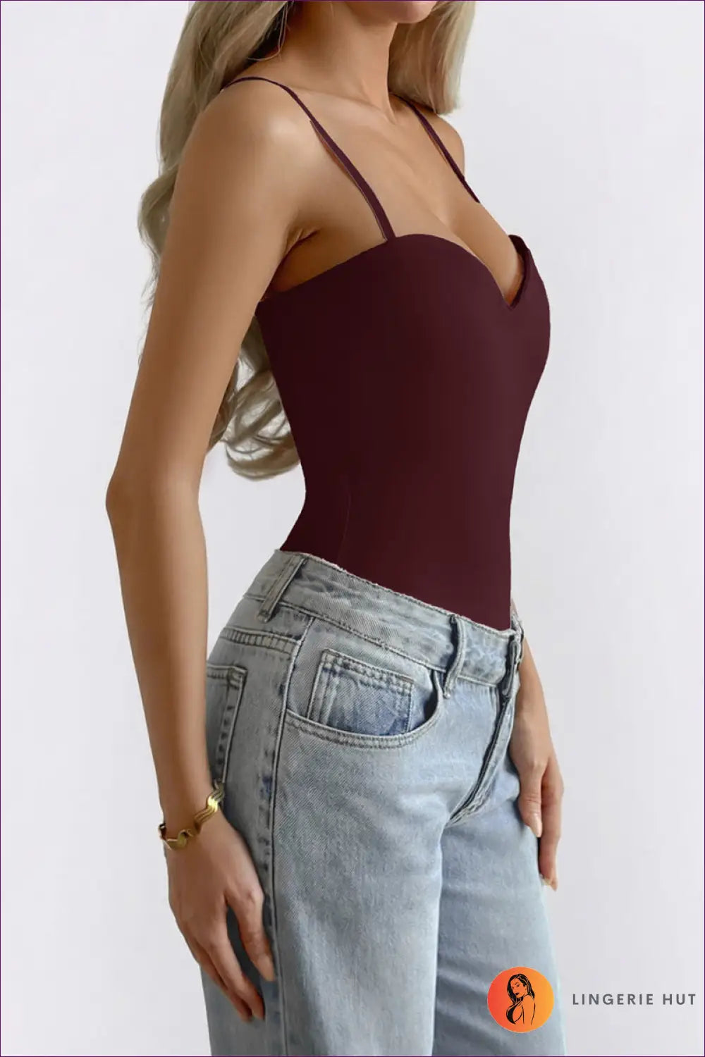 Bodysuit with Sweetheart Neckline - Effortless Elegance - s / Wine Red - Lingerie Hut - All Season • Autumn • Bodycon