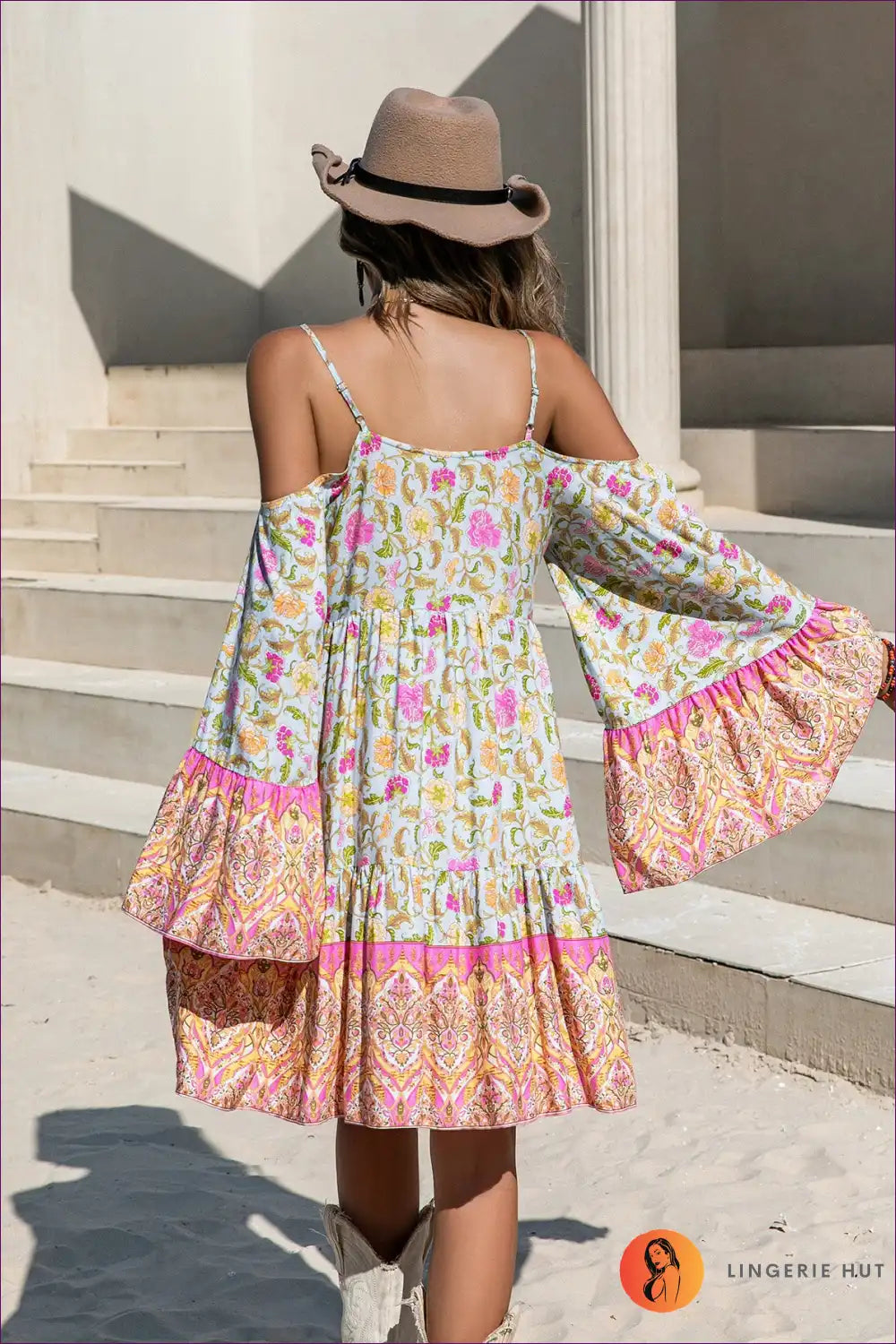 Bohemian Dress with Bell Sleeves - Festival Spirit