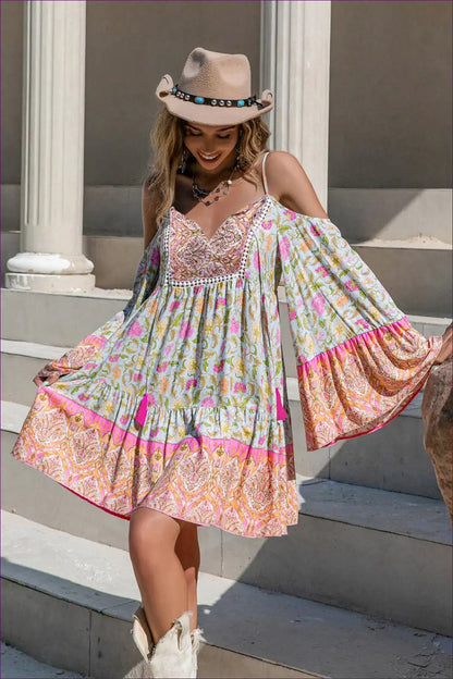 Bohemian Dress with Bell Sleeves - Festival Spirit
