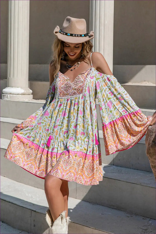 Bohemian Dress with Bell Sleeves - Festival Spirit
