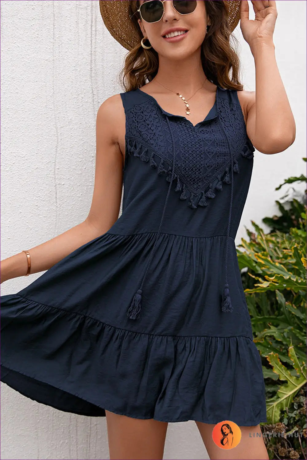 Bohemian Tassel Mini Dress - Summer Days Boho Nights - s / Blue - Dresses - Lingerie Hut - A-line • Casual • Cotton