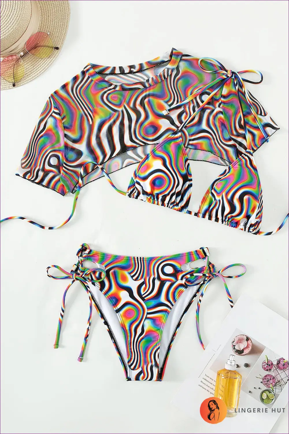 Boho 3-piece Bikini Set - Holiday Evening Essential - s / Multi - Swimwear - Lingerie Hut - Beachwear • Cutout • Glamour