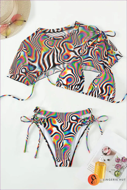 Boho 3-piece Bikini Set - Holiday Evening Essential - s / Multi - Swimwear - Lingerie Hut - Beachwear • Cutout • Glamour