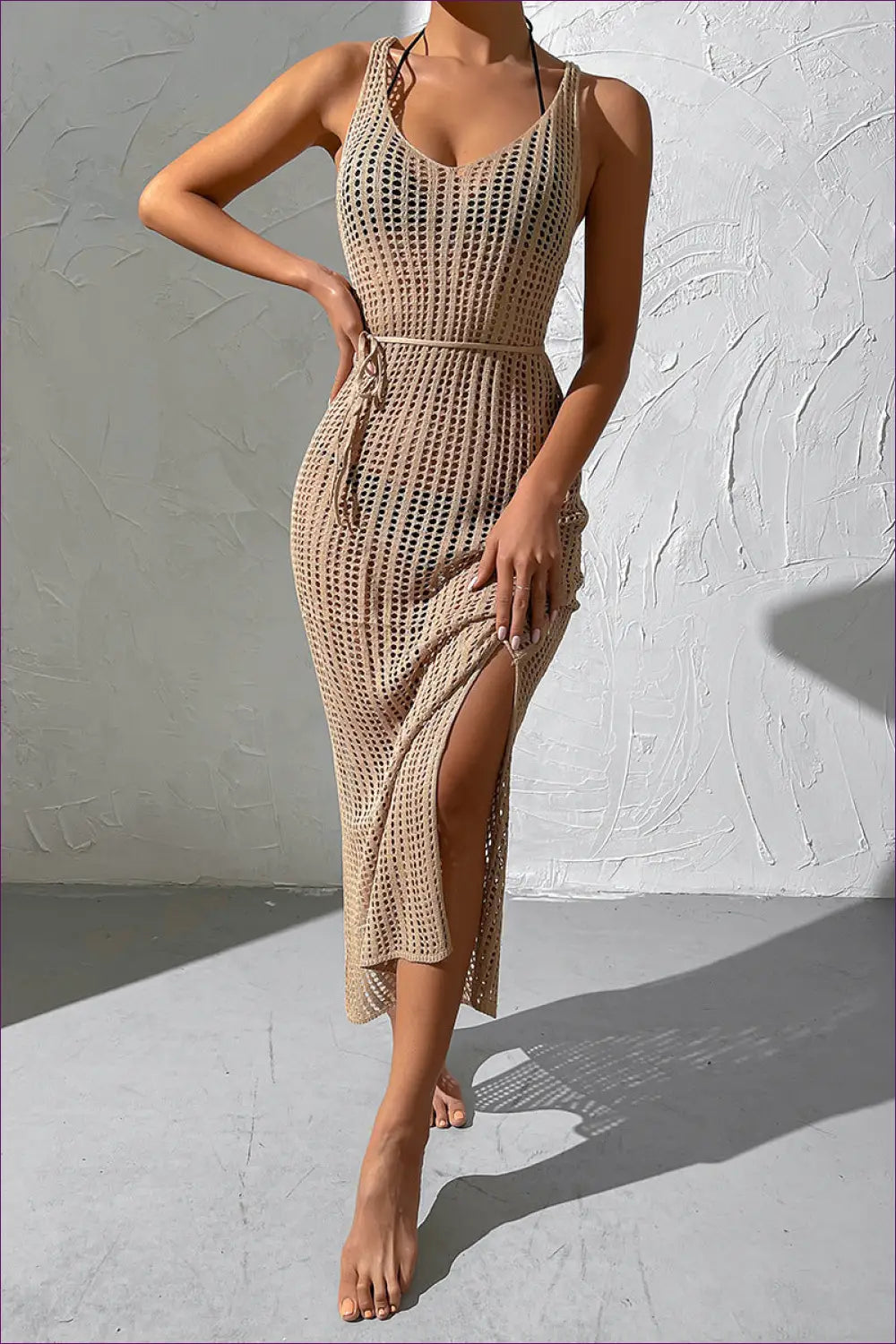 Boho Beach Maxi Dress with Cutouts - Sun-kissed Adventure Edit - Dresses - Lingerie Hut - Beachwear • Bodycon • Casual